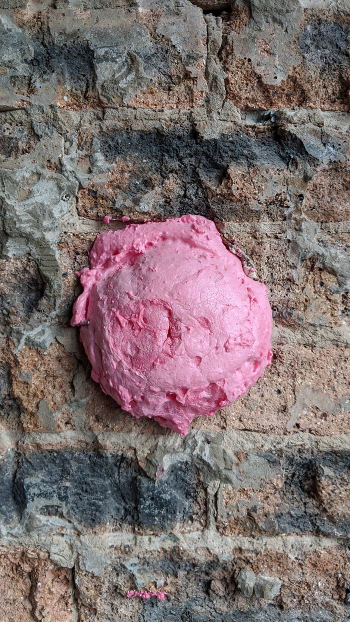 Our Builders Appear To Have Filled Up Our Wall With Delicious Strawberry Ice-Cream