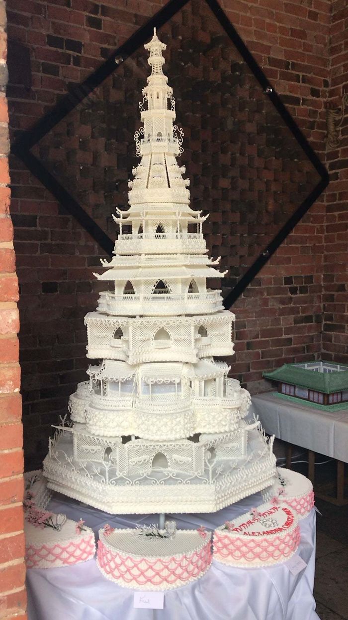 Detail Of The Wedding Cake Made By My Dad As A Surprise For His Grand-Daughters Wedding. 100% Edible