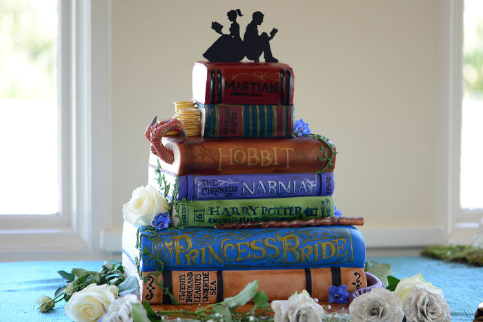 Literary/ Book-Themed Wedding Cake