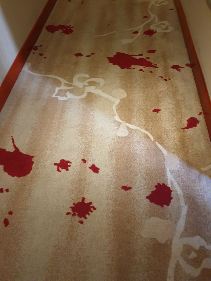 The Pattern On This Chinese Hotel's Carpet Looks Like Blood And Jizz Stains