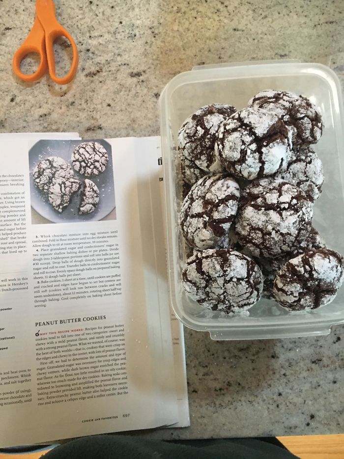 Dad’s Cookies Turned Out Just Like The Picture. Chocolate Crinkle Cookies From America’s Test Kitchen