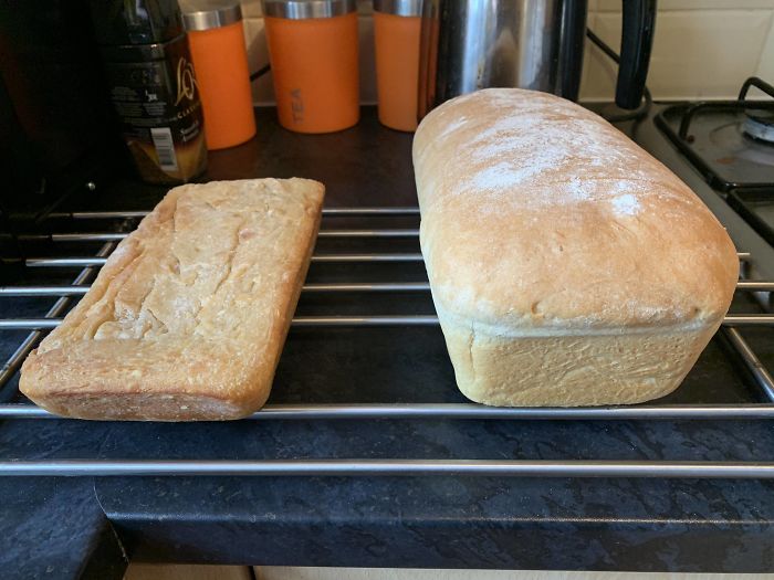 Yesterday’s Bread vs. Today’s Bread After Realising The Yeast Was Out Of Date