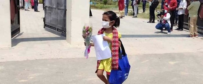 7 Year Old Girl In Nepal Who Got Discharged After Beating Covid-19