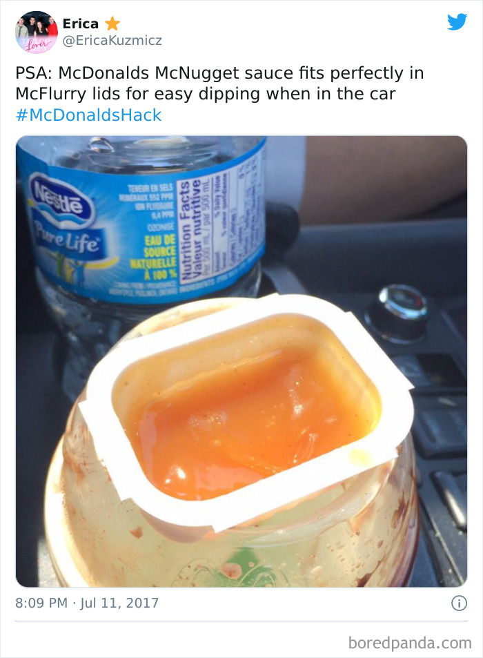 Need A Sauce Holder While Driving? A Mcflurry Lid Will Come In Handy Here