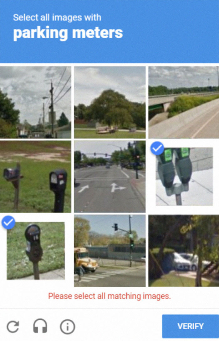 Captcha Thinks Mailboxes Are Parking Meters