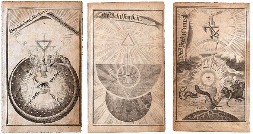 Bookplates Illustrating The Works Of Jacob Bohme, 1665. Attributed To Johann Georg Gichtel (1638 – 1710)