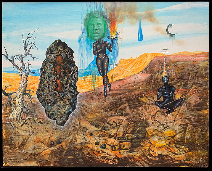 Wolfgang Grasse (1930 – 2008, German/Australian) "Firestone" Acrylic On Panel, 2004