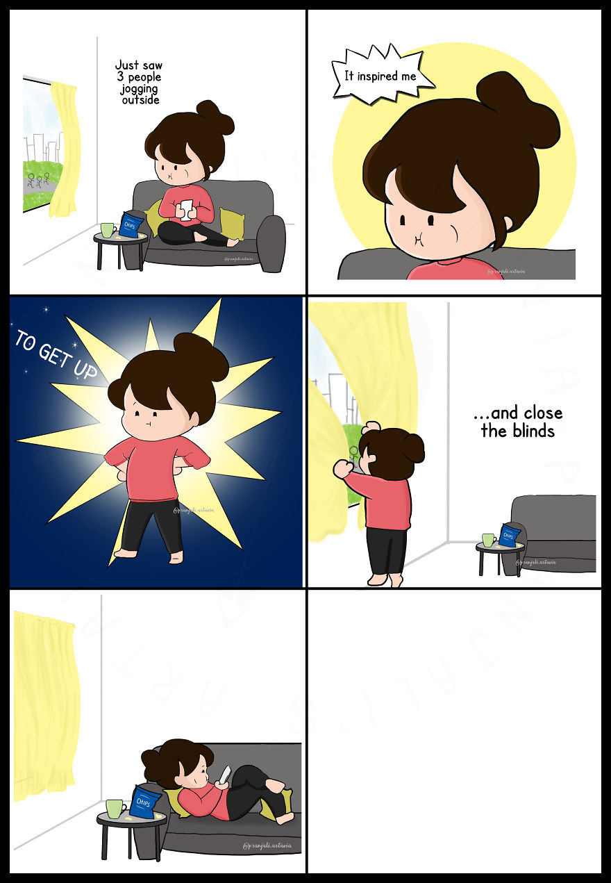 My 8 Comics Depicting Love And Hate Relationship With Food, Workout And Laziness