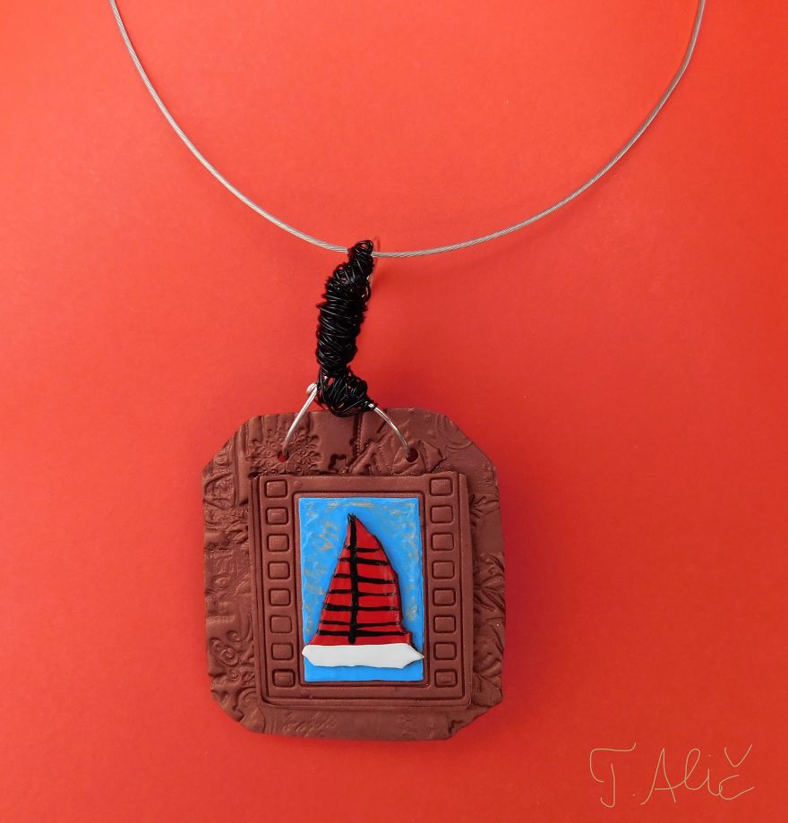 Handmade Necklace: Sailboat