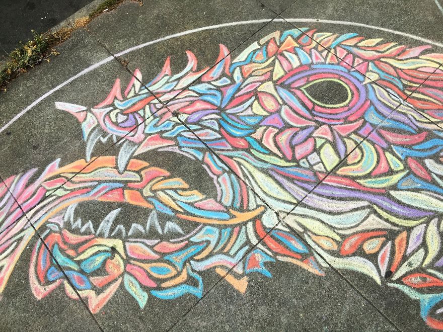I Create Geometrical Mandalas With Chalk On The Sidewalks Of San Francisco