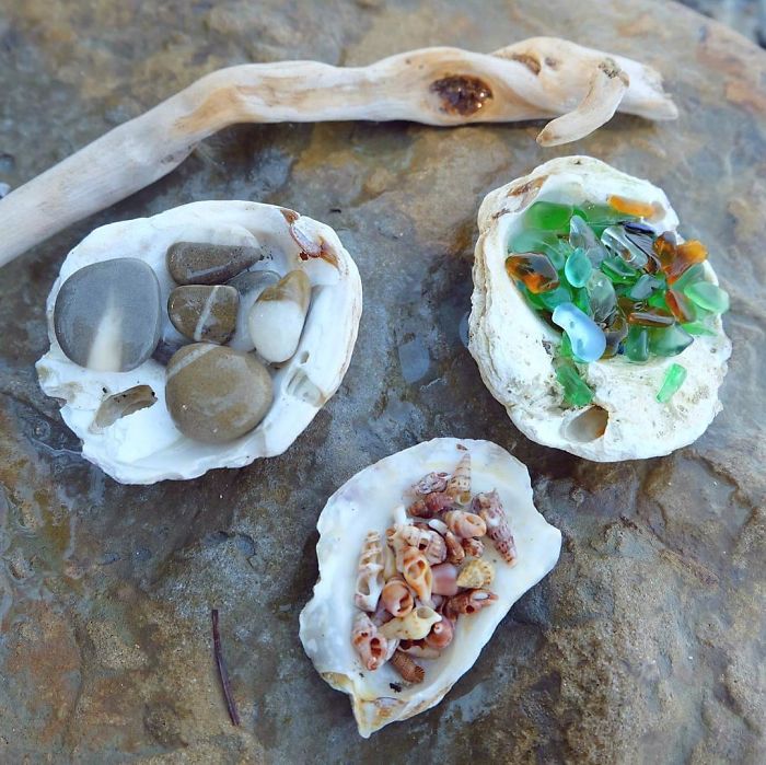 Seaglass, Seashells And Wish Rocks