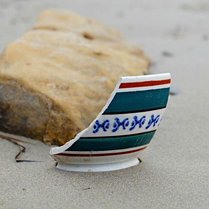 Beautiful Pottery Bowl Found On The Beach