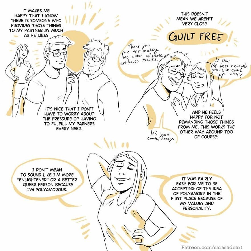Artist Illustrates What Living In A Polyamorous Relationship Looks Like Bored Panda However, creating strong couple poses presents its own difficulties. polyamorous relationship looks