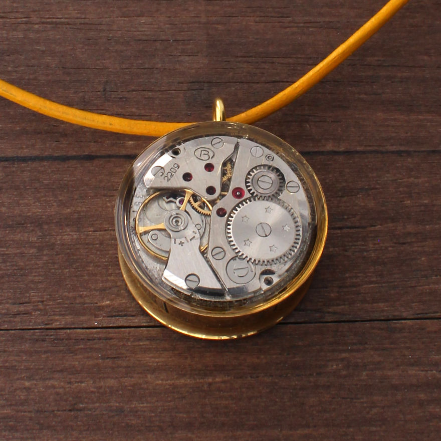 Steampunk Pendants Made From Old Watch Movements By Lithuanian Artist