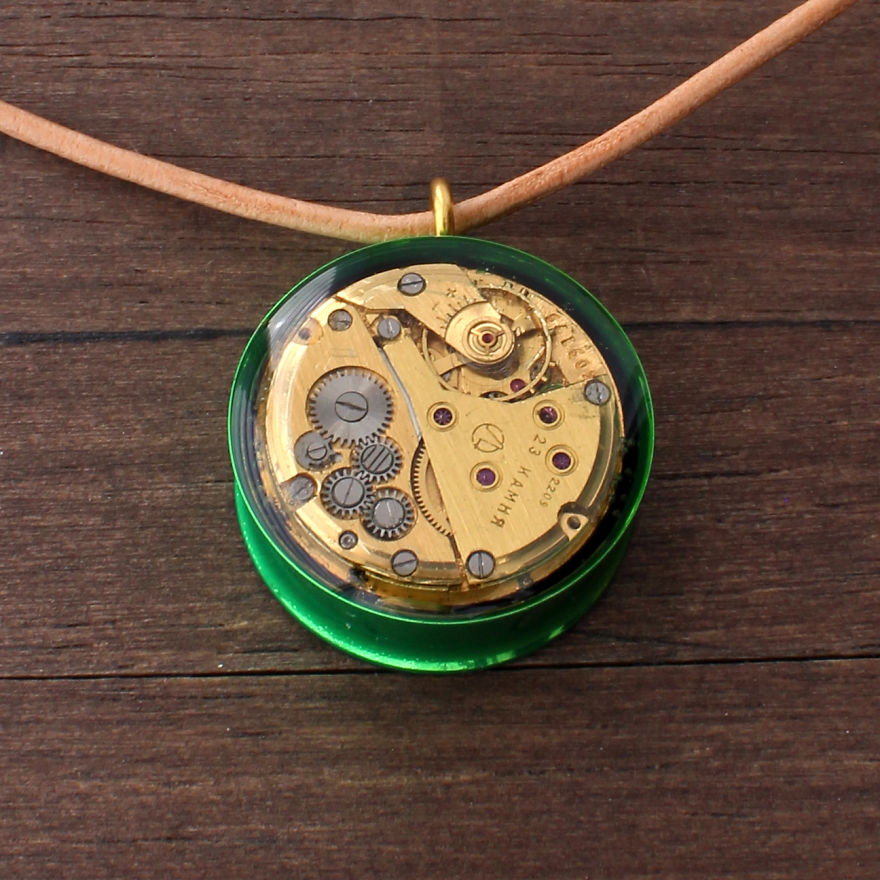 Steampunk Pendants Made From Old Watch Movements By Lithuanian Artist