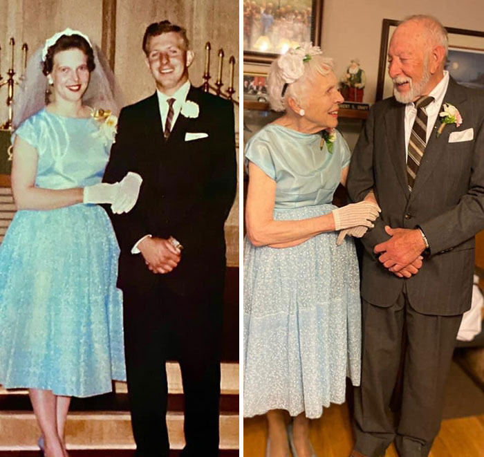 El mismo vestuario de la boda, 60 años después