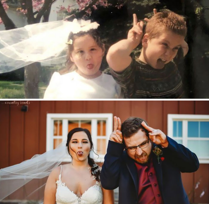 My Sister Got Married Over The Weekend, So We Recreated This Gem From Our Childhood
