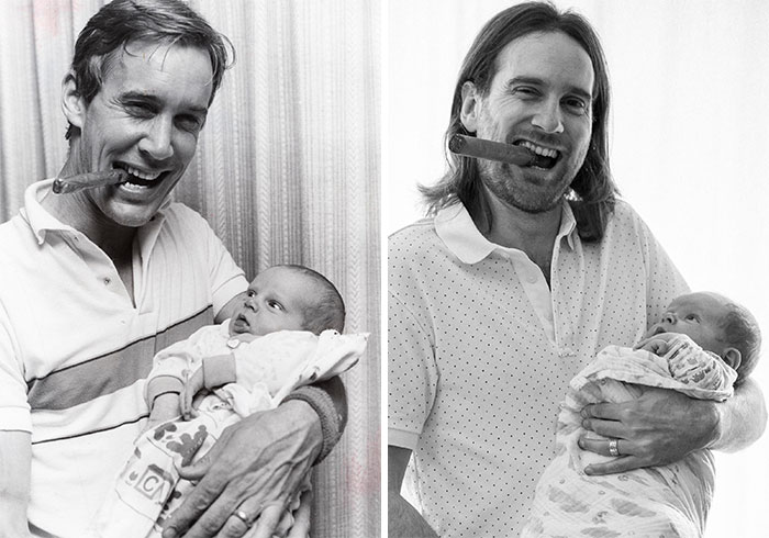 I Recreated This Photo Of My Dad And Me With My Brand New Baby Boy