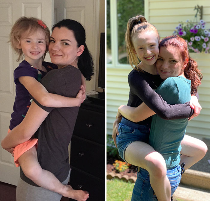 My Wife And Daughter The Day Our Daughter Moved In For Foster Care vs. Today, Five Years Later, Two Years Post Adoption