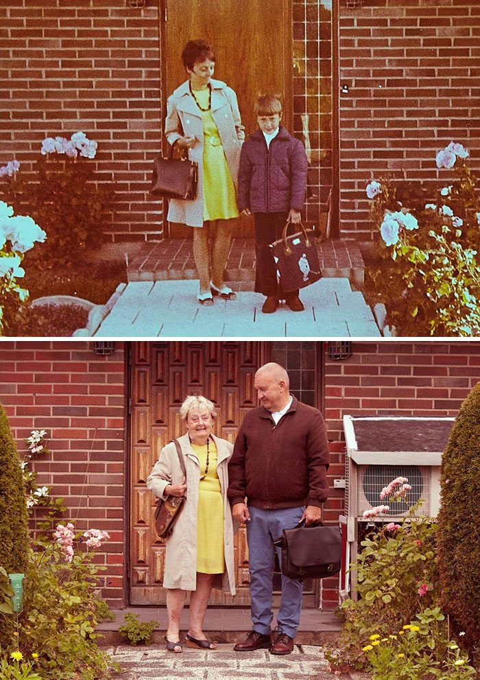 My Dad's First Day At School In The 70s, And Now 50 Years Later