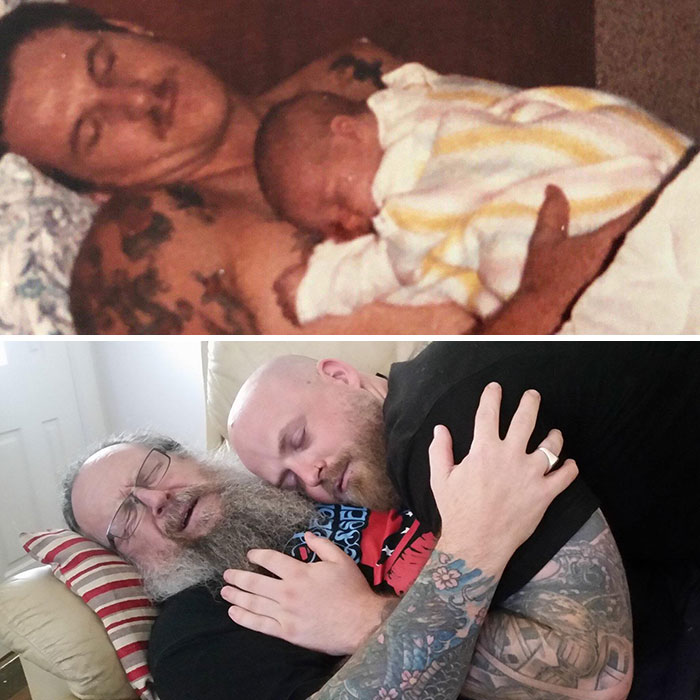 My Dad And I Recreated A Tender Moment 34 Years Later. 1985 vs. 2019