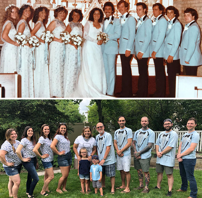Tried To Recreate A 40 Year Wedding Anniversary Picture For Both The Anniversary And Father’s Day