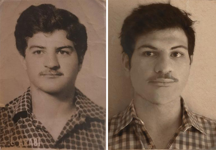 My Dad’s Lebanese Passport Pic (Early 1980s) & My Youngest Brother In The Present Day