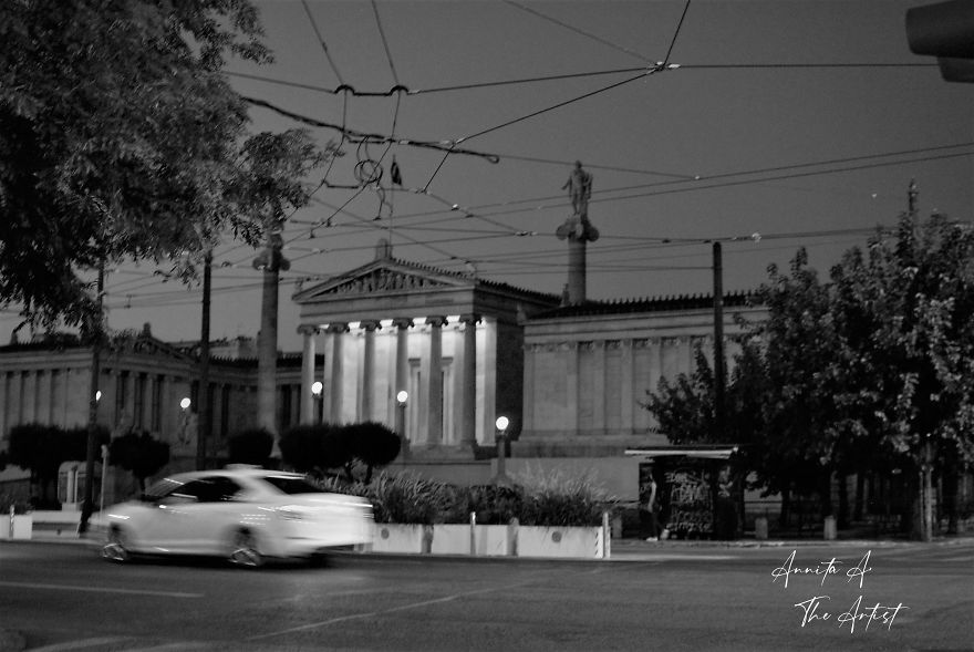 "Athens In Black And White During Lockdown" By Annita A.
