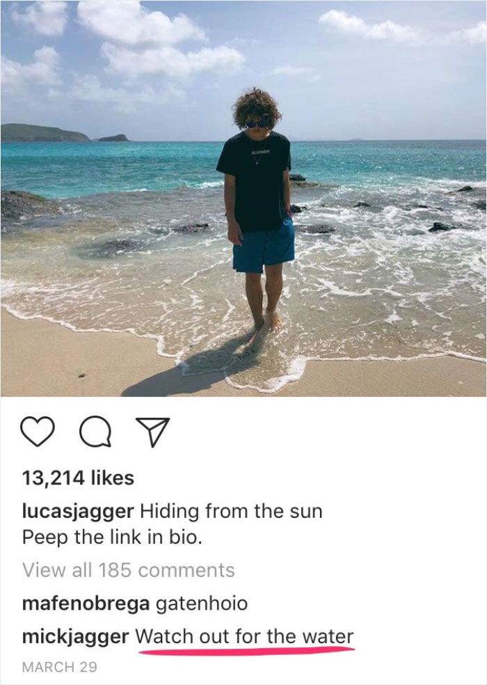 When Mick Jagger Totally 'Annihilated' His Son Lucas On Instagram With Just One Comment
