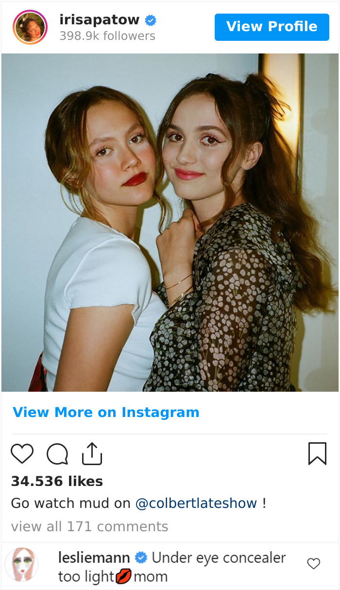 When Actress Leslie Mann Called Her Daughter Iris Out For Her Makeup Skills