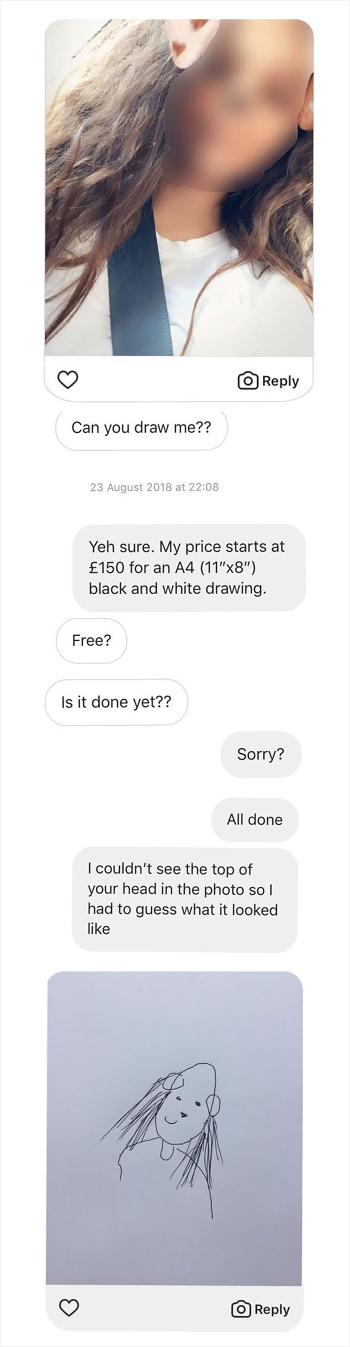 Choosing Beggar Wants Free Drawing From A Professional Artist, Ends Up Getting Trolled