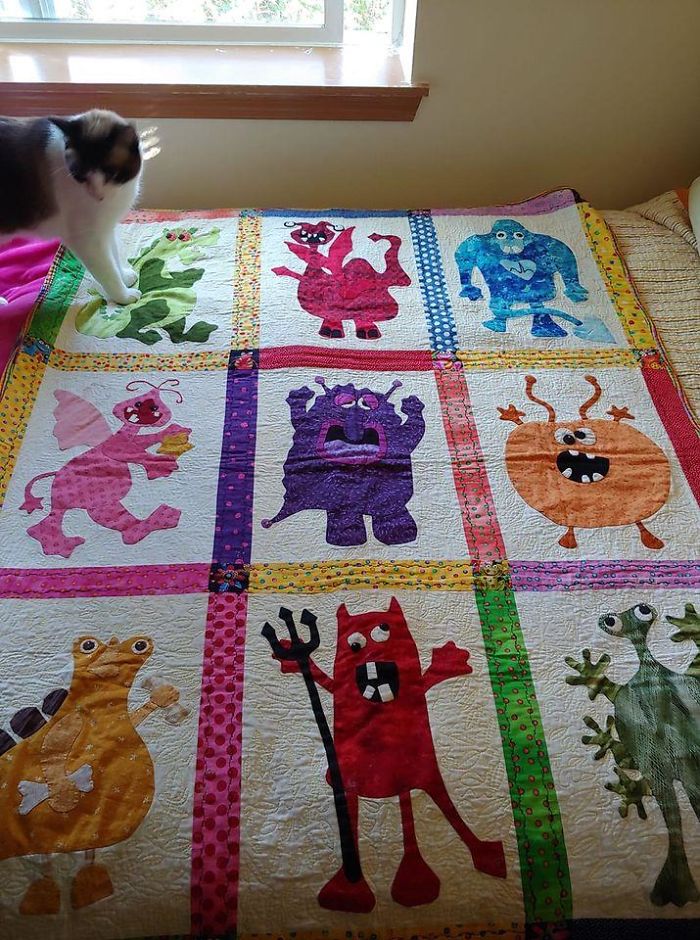 This Amazing Monster Quilt My Mother And I Found At A Kids Thrift Store For $4.99