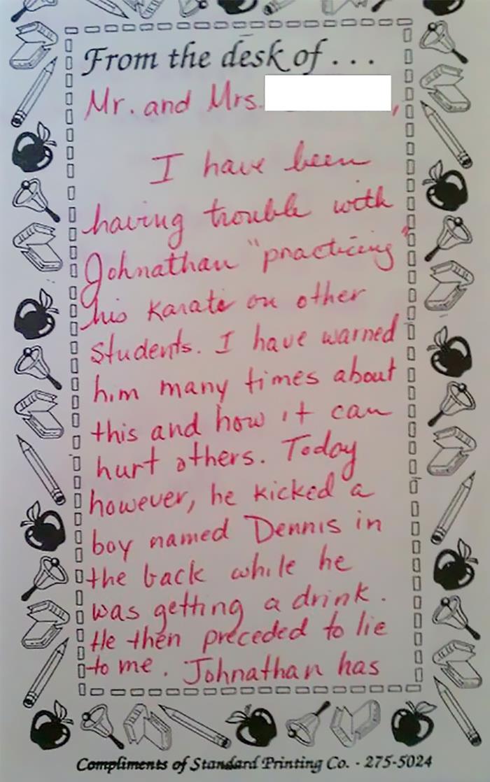 My Friend Found A Note Given To His Parents From His First Grade Teacher