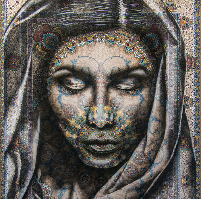 I Use Traditional Persian Rugs As Canvas To Spray-Paint Female Portraits (61 Pics)