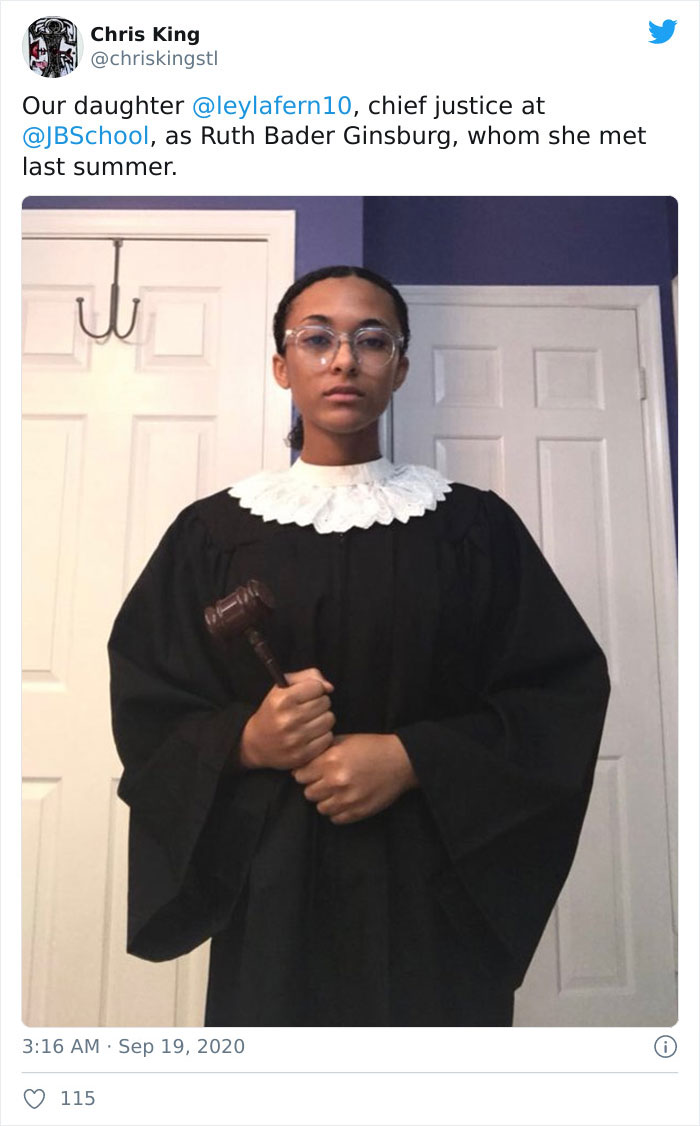 Parents Are Dressing Up Their Daughters As Ruth Bader Ginsburg Because She Was 'Everything [They] Should Strive For'