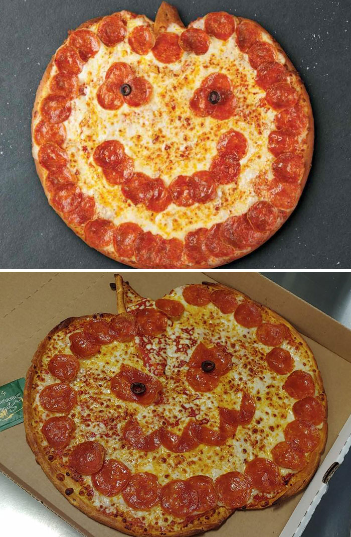 The Way We Advertise Our Jack-O-Lantern Pizzas vs. The Way I Like To Make Them For Customers