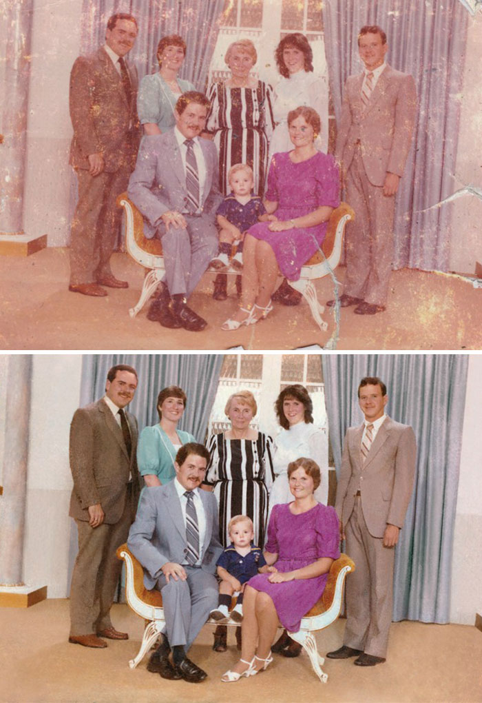 First Time Doing A Photo Restoration Turned Out Better Than Expected (12 Hours Of Work)