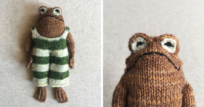 Knitted Frog And Toad Plushies