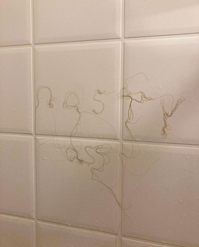 My Wife Leaves Her Hair On The Shower Wall So I Decided To Leave Her A Message The Next Time She Takes One