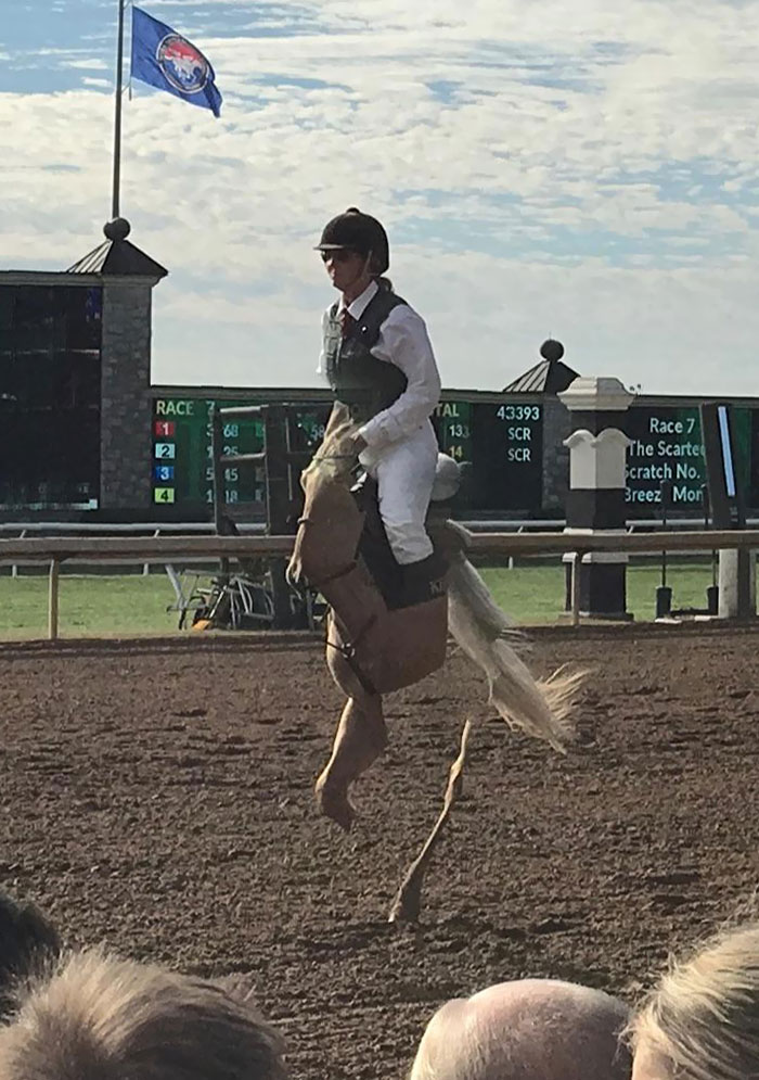 I Tried To Take A Panorama At A Horse Race, And It Created The Horse Equivalent Of A Unicycle