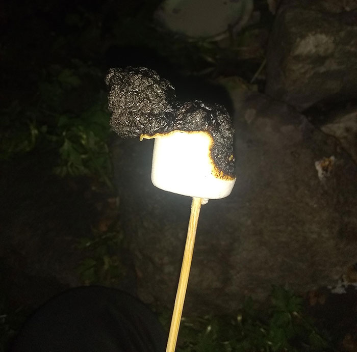 This Marshmallow I Cooked Over The Fire Looks Like Elvis Presley