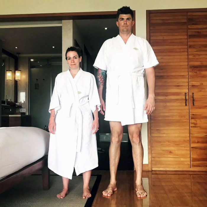 My Wife Is 5’1” And I Am 6’7”, When It Comes To Hotel Robes, One Size Does Not Fit All
