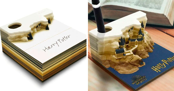 Perfect Gift For Every Harry Potter Fan: This Memo Pad Reveals Hogwarts Castle The More You Peel It Away