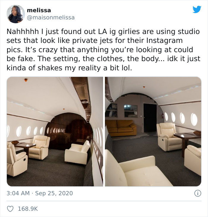Turns Out, Influencers Are Using Studio Sets To Make Them Look Like They're Flying On Private Planes And Here're 6 Examples