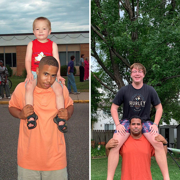 Me And My Cousin. 2005 And 2020. It Was Much More Difficult To Take The Picture Now