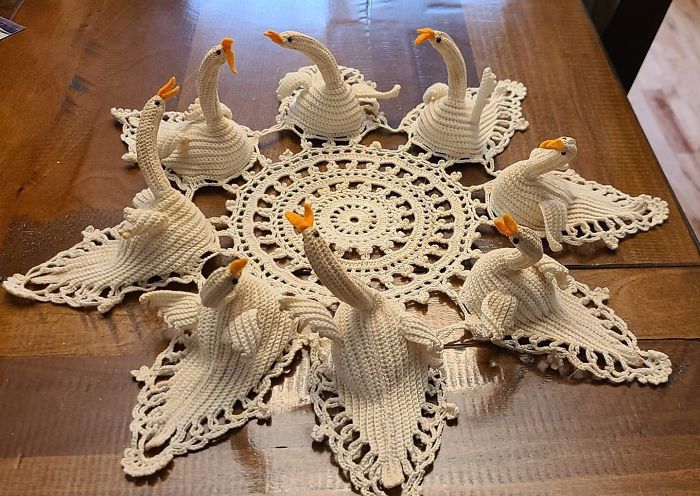 Handmade Swan Centerpiece From A Giveaway Group Near Me. If Anyone Would Appreciate This It’s You Bunch Of Lovely Weirdos