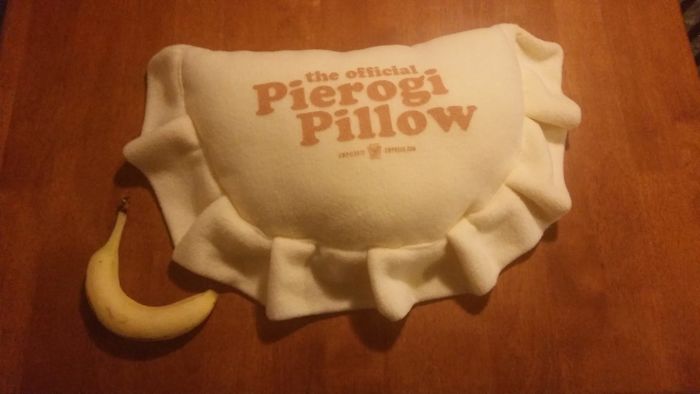 Y'all...i Present To You...the Official Pierogi Pillow!! I Laughed So Loud, The Man Stocking The Shelves Came To Tell Me He Put It There A Week Ago And Was Surprised It Lasted This Long