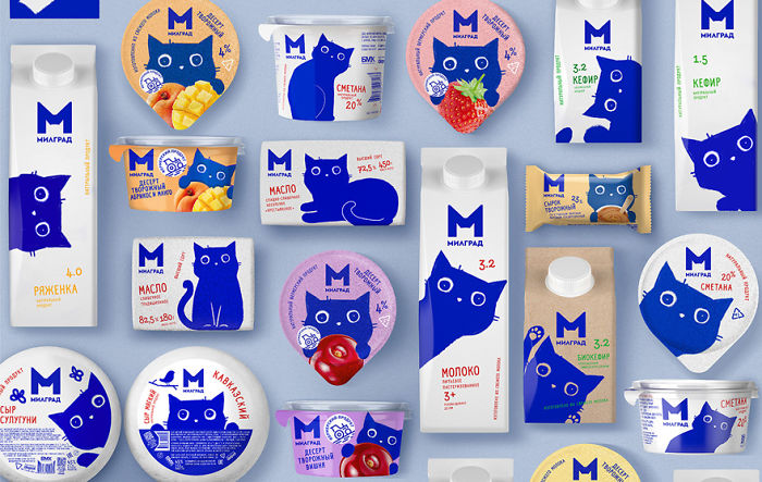 Russian Designer Gave These 4 Milk Product Packages Adorable Makeovers