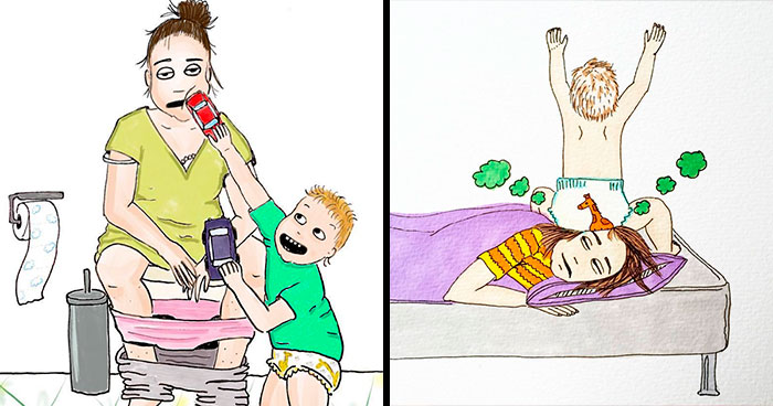 Norwegian Mom Doesn’t Censor What Motherhood Really Looks Like In Her 30 Illustrations