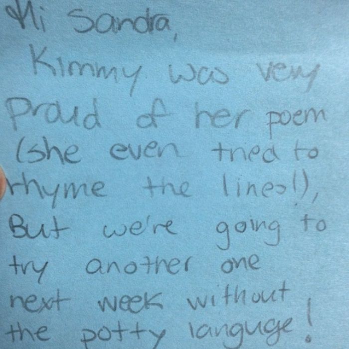 “Kimmy Was Very Proud Of Her Poem … But We’re Going To Try Another One Next Week Without The Potty Language”